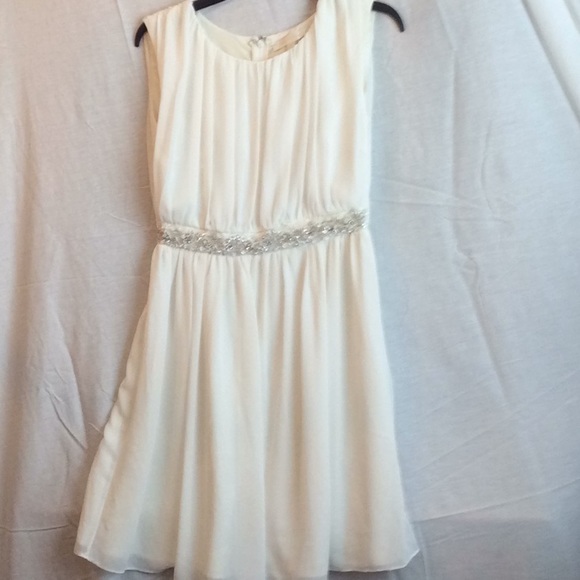 off white knee length dress